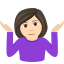 Woman shrugging: light skin tone :woman_shrugging_tone1: 🤷🏻♀️